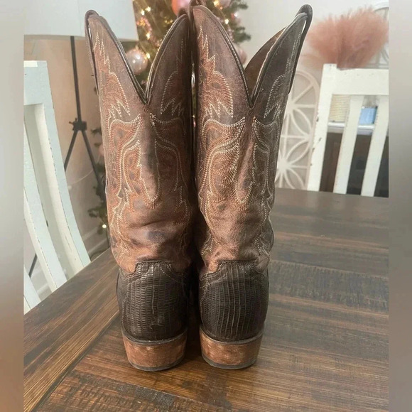 $300+ Dan Post Men’s Winston Lizard Boots embroidered 100% leather sz 8.5 - Picture 4 of 8